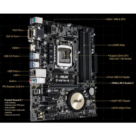 Bo mạch chủ Asus H97M-E