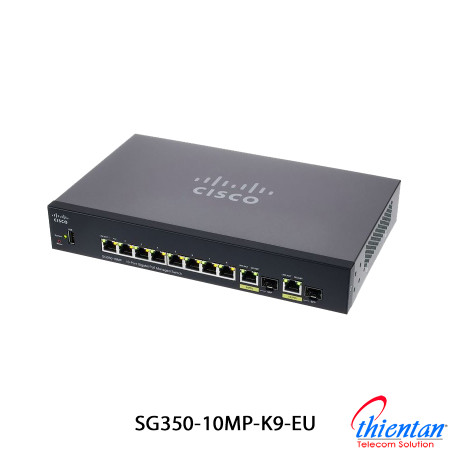 Switch mạng CISCO SG350-10MP-K9-EU 10 cổng POE Manager