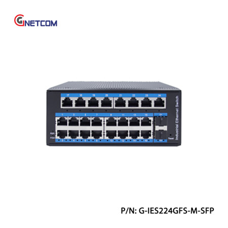 G-IES224GFS-M-SFP Switch công nghiệp L2 24 cổng RJ45 10/100Mbps 2SFP GNETCOM