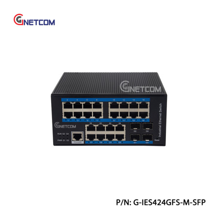G-IES424GFS-M-SFP Switch công nghiệp L2 24 cổng RJ45 10/100Mbps 4SFP GNETCOM