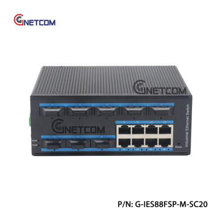 Switch công nghiệp L2 8 cổng RJ45 10/100Mbps 8 SC GNETCOM