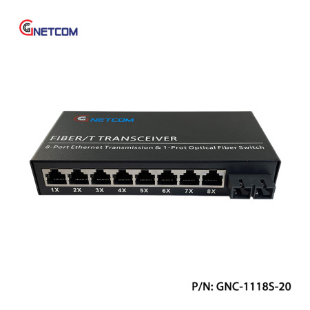 Bộ chuyển đổi quang điện 8 cổng LAN GNETCOM 10/100Mbps GNC-1118S-20