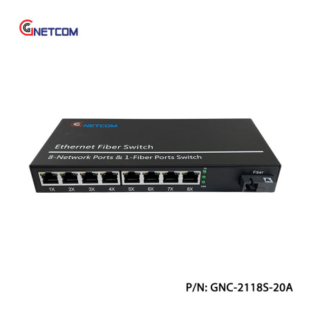 Bộ chuyển đổi quang điện 8 cổng Gigabit GNETCOM GNC-2118S-20A