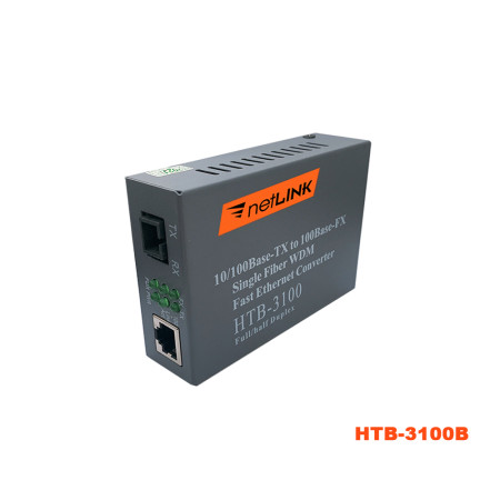 Thiết bị chuyển đổi quang điện 1 sợi HTB-3100B -25KM