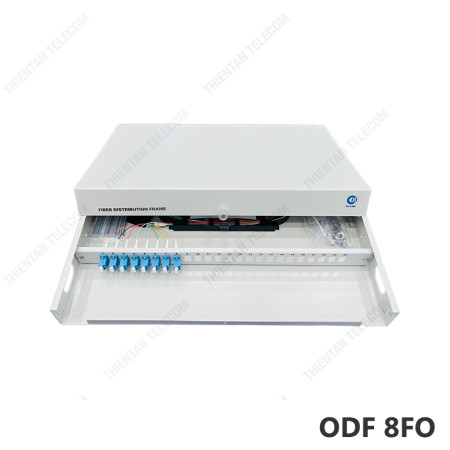 Hộp phối quang ODF 8FO Lắp Rack đầy đủ phụ kiện chuẩn LC