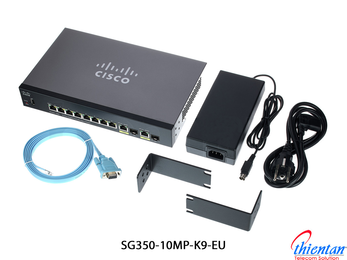 Switch mạng CISCO SG350-10MP-K9-EU 10 cổng POE Manager