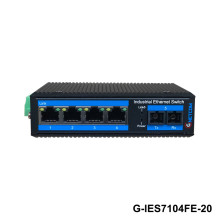 Switch công nghiệp 4 cổng poe + 1 cổng quang Gnetcom G-IES7104FE-20