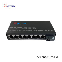 Bộ chuyển đổi quang điện 8 cổng LAN GNETCOM 10/100Mbps GNC-1118S-20B