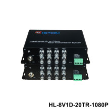 Bộ chuyển đổi quang Video 8 kênh GNETCOM HL-8V1D-20T/R-1080P có chức năng PTZ