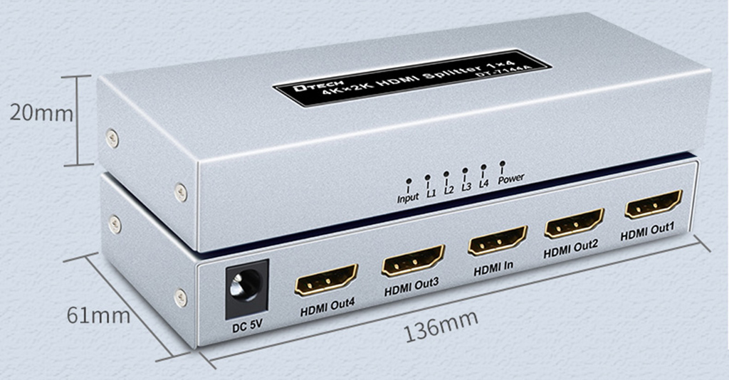 bộ chia HDMI 1 ra 4 DTECH DT-7144A