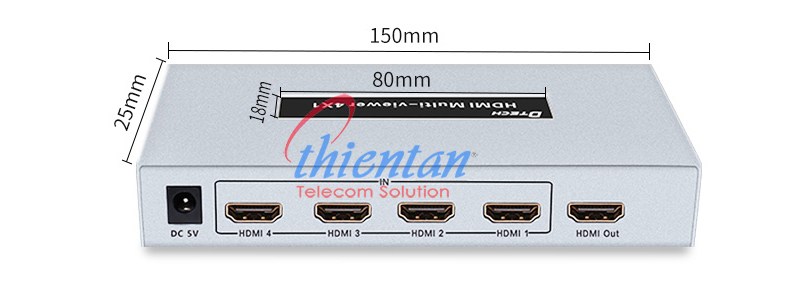 Bộ gộp HDMI 4 Vào 1 Ra Dtech DT-7056A