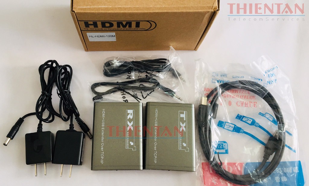 bộ kéo dài HDMI 120m có cổng USB thông lan