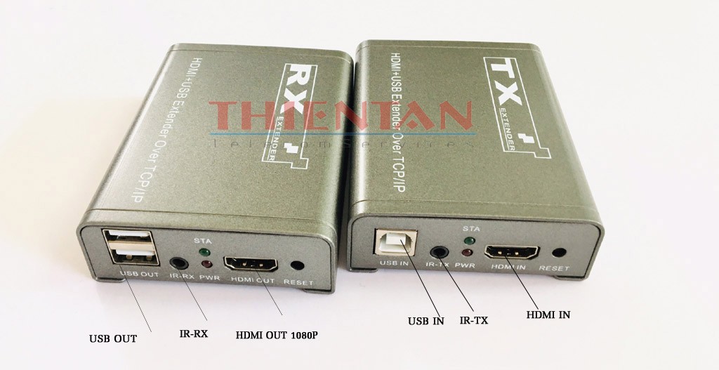 bộ kéo dài HDMI 120m có cổng USB thông lan