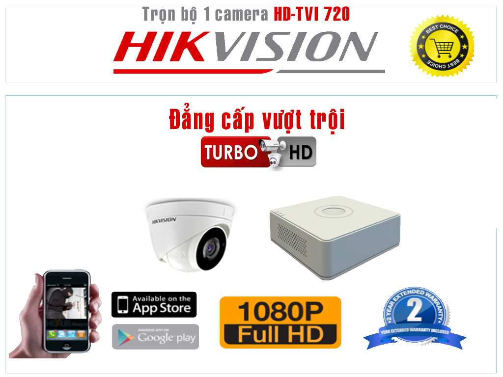 Trọn bộ camera HD720P HIKVISION DS-2CE56C0T-IT3