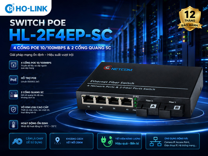 switch 4 port poe HL-2F4EP-SC HL-2F4EP-SC