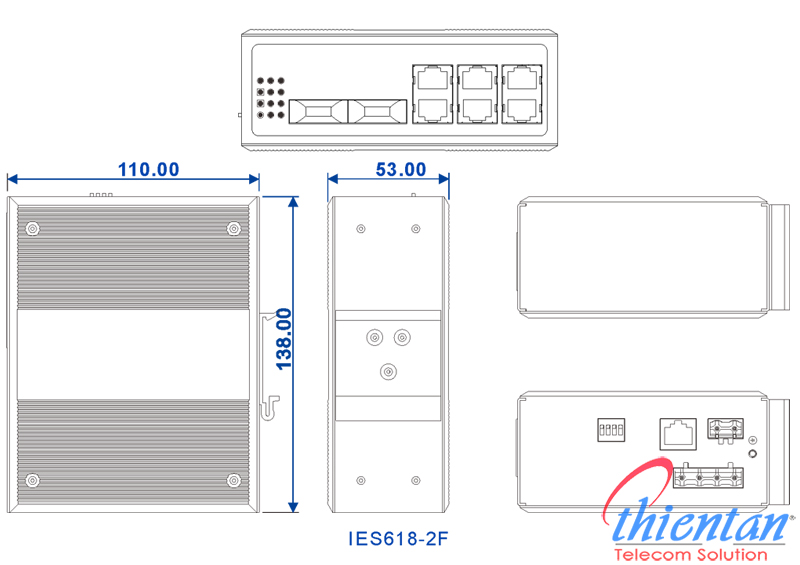 kích thước switch IES618-2F