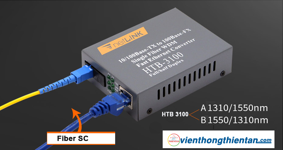 HTB-3100AB media converter thương hiệu Netlink khoảng cách tối đa 25km