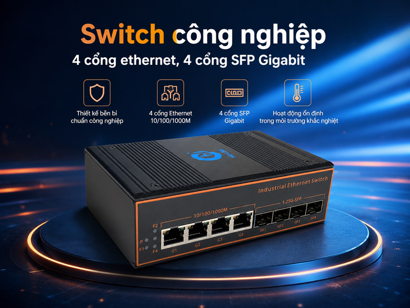 SWITCH QUANG CONG NGHIEP HO-LINK G-IES4SFP4EG-20S
