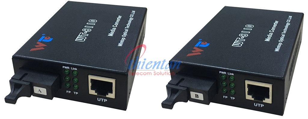 Converter quang 1 sợi 10/100 Wintop WT-8110SB-11-20A/B Converter quang 1 sợi 10/100 Wintop WT-8110SB-11-20A/B WDM 20km