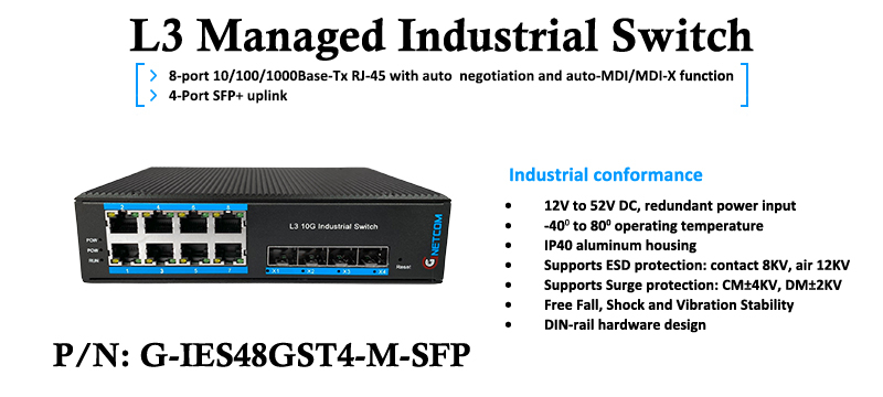 G-IES48GST4-M-SFP switch 12 port layer 3 GNETCOM G-IES48GST4-M-SFP switch 12 port layer 3 GNETCOM