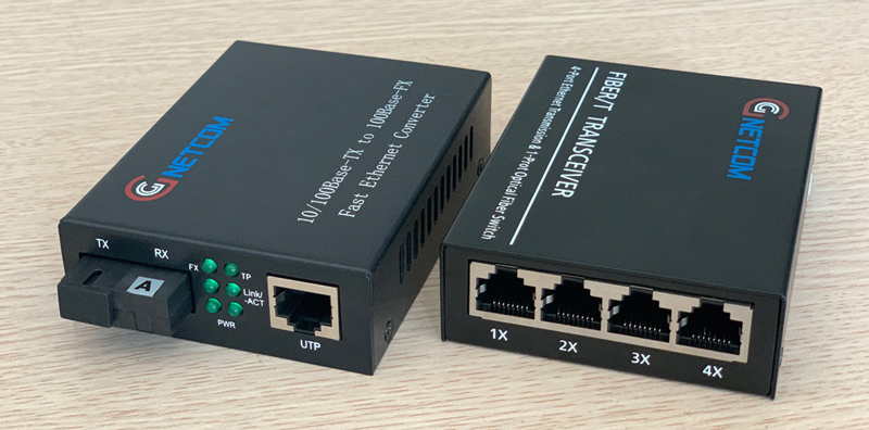 Bộ chuyển đổi quang điện 1 ra 4 cổng lan 10/100Mbps Gnetcom