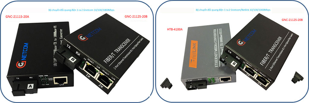 bộ chuyển đổi quang điện 1 ra 2 lan 1000Mbps