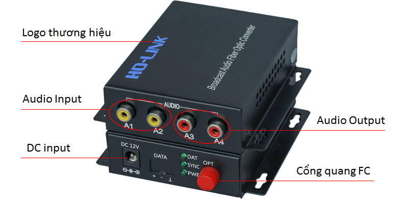 bộ chuyển đổi audio sang quang 2 chiều HO-LINK