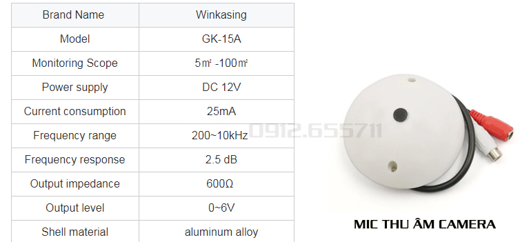 Mic thu &acirc;m camera 