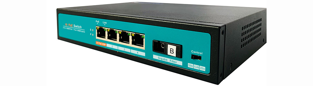 bộ chuyển đổi quang poe GNC-6105GE-20B gồm 1 cổng quang 4 cổng poe