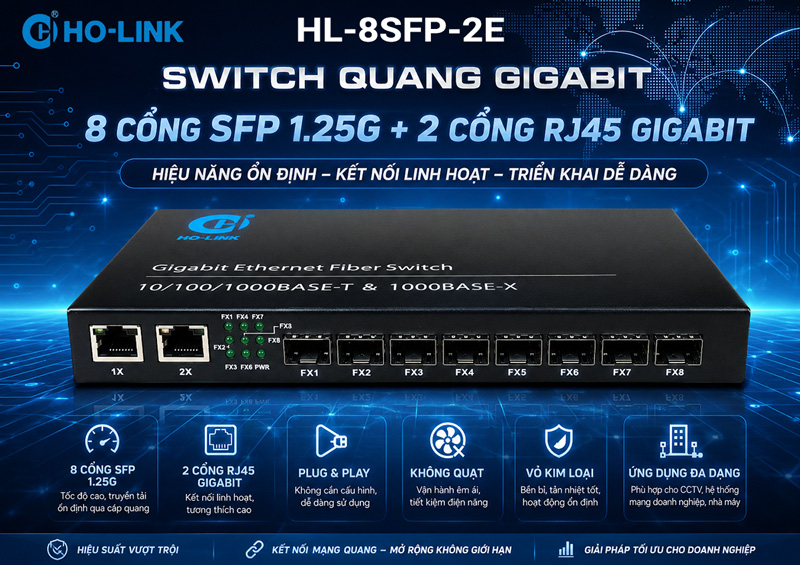 Switch 8 port SFP HL-8SFP-2E