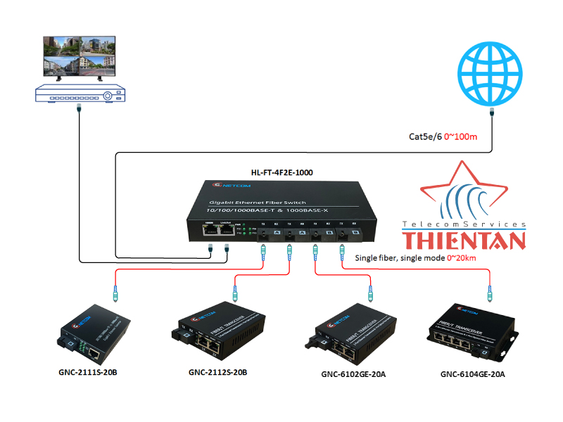 m&ocirc; h&igrave;nh kết nối HL-FT-4F2E-1000
