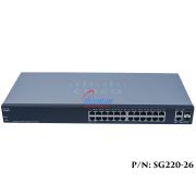 Cisco SG220-26-K9-EU switch 24 port RJ45, 2 port RJ45/SFP combo Gigabit