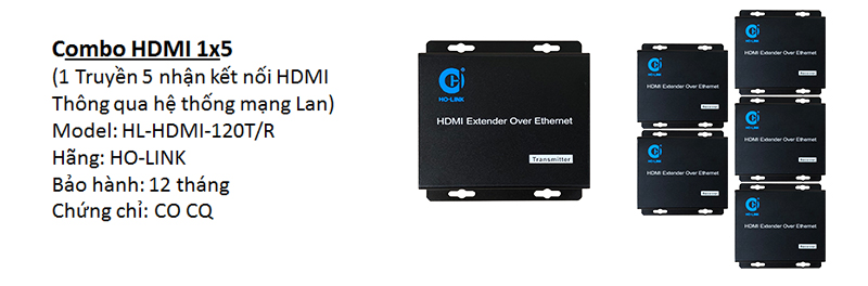 giải pháp truyền HDMI 1 ra 5 màn hình thương hiệu Ho-link