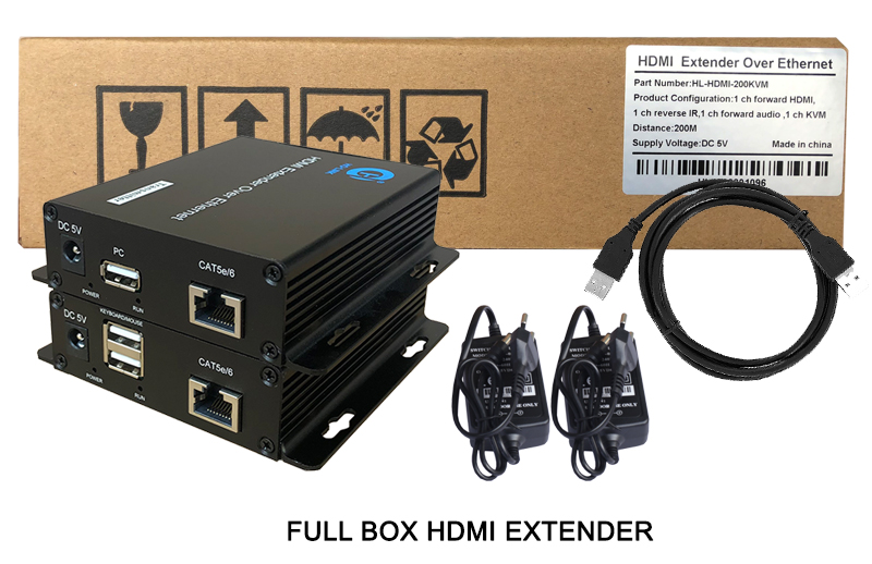 HDMI 200m Đóng gói đầy đủ phụ kiện