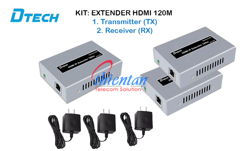 bộ kéo dài hdmi thông lan 1 truyền 2 nhận dtech